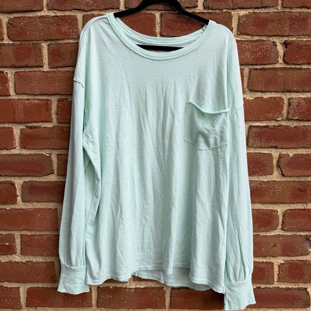 Free People We The Free Fade Into You Long Sleeve Tee mint XL NEW
